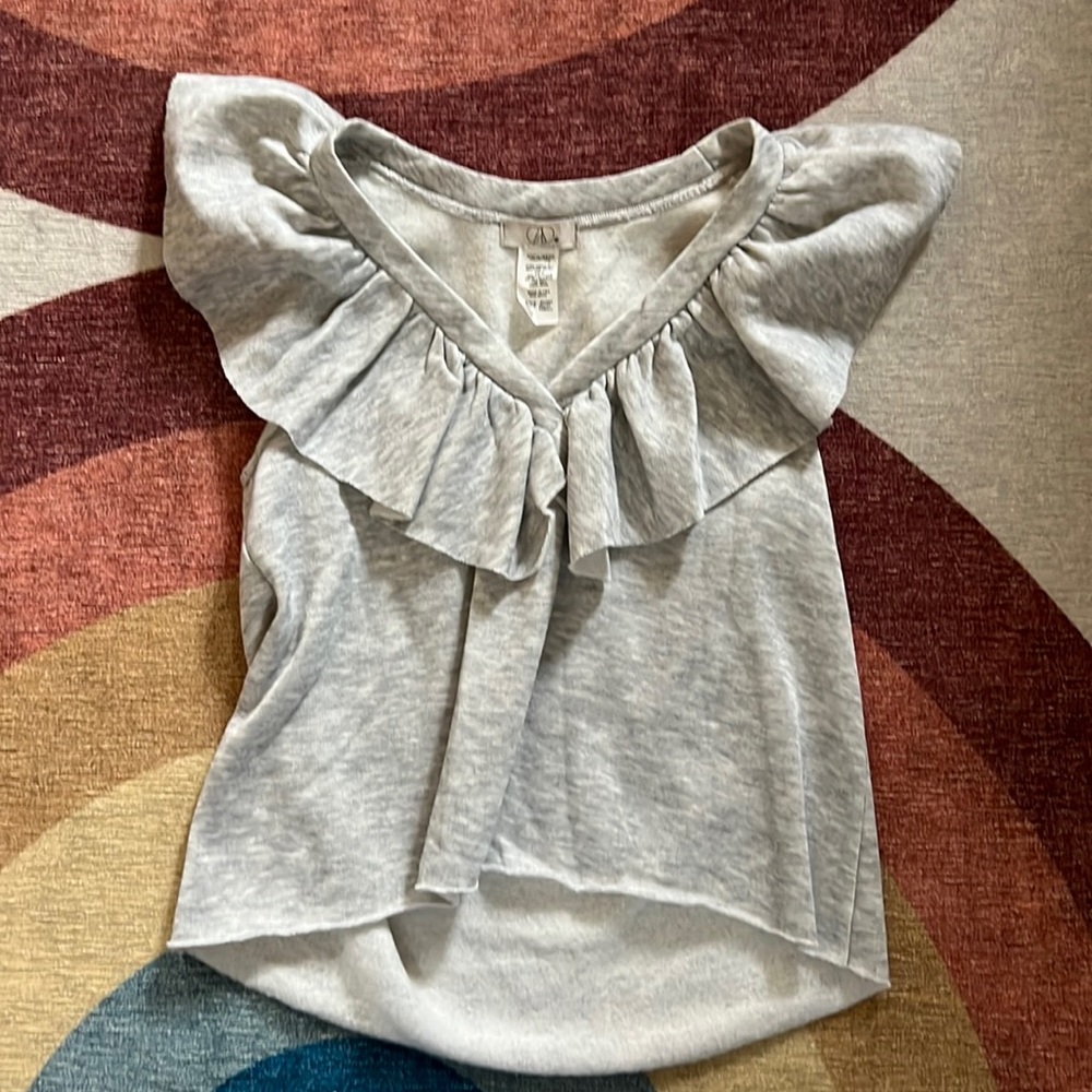 CAD Grey ruffle sweatshirt top